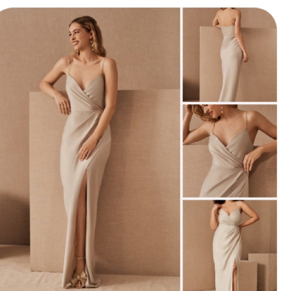 Freya Satin Charmeuse Dress-Champagne BHLDN